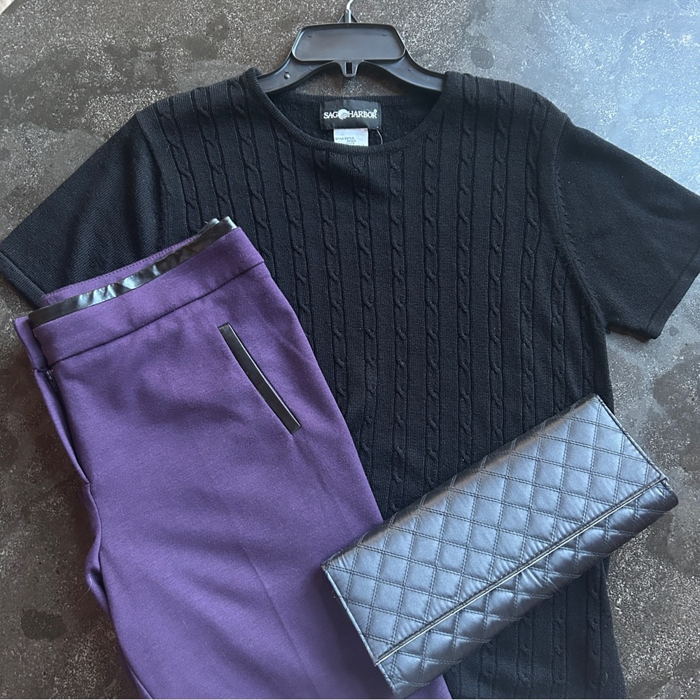 Dress Pants with Faux Leather Trim NWT - Size 12